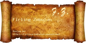 Firling Zebulon névjegykártya